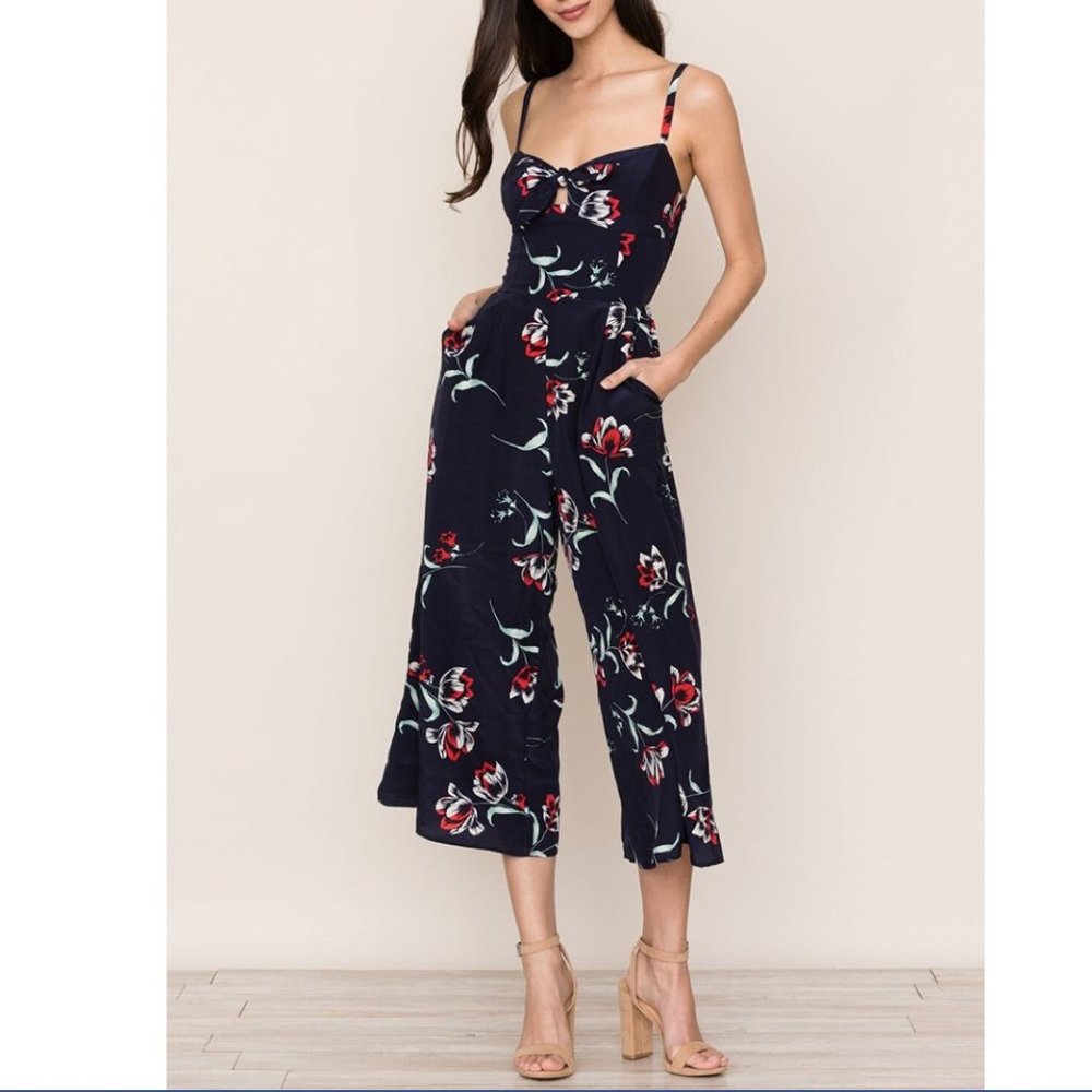 Yumi Kim Pretty Chic Silk Jumpsuit in Tulip Crush